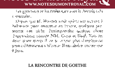 dans « Dans un jardin du monde : l’Europe selon Gœthe » (éd. M. Sell-Calmann-Lévy, coll. Petite Bibliothèque européenne du XIXᵉ siècle, Paris), p. 86-100