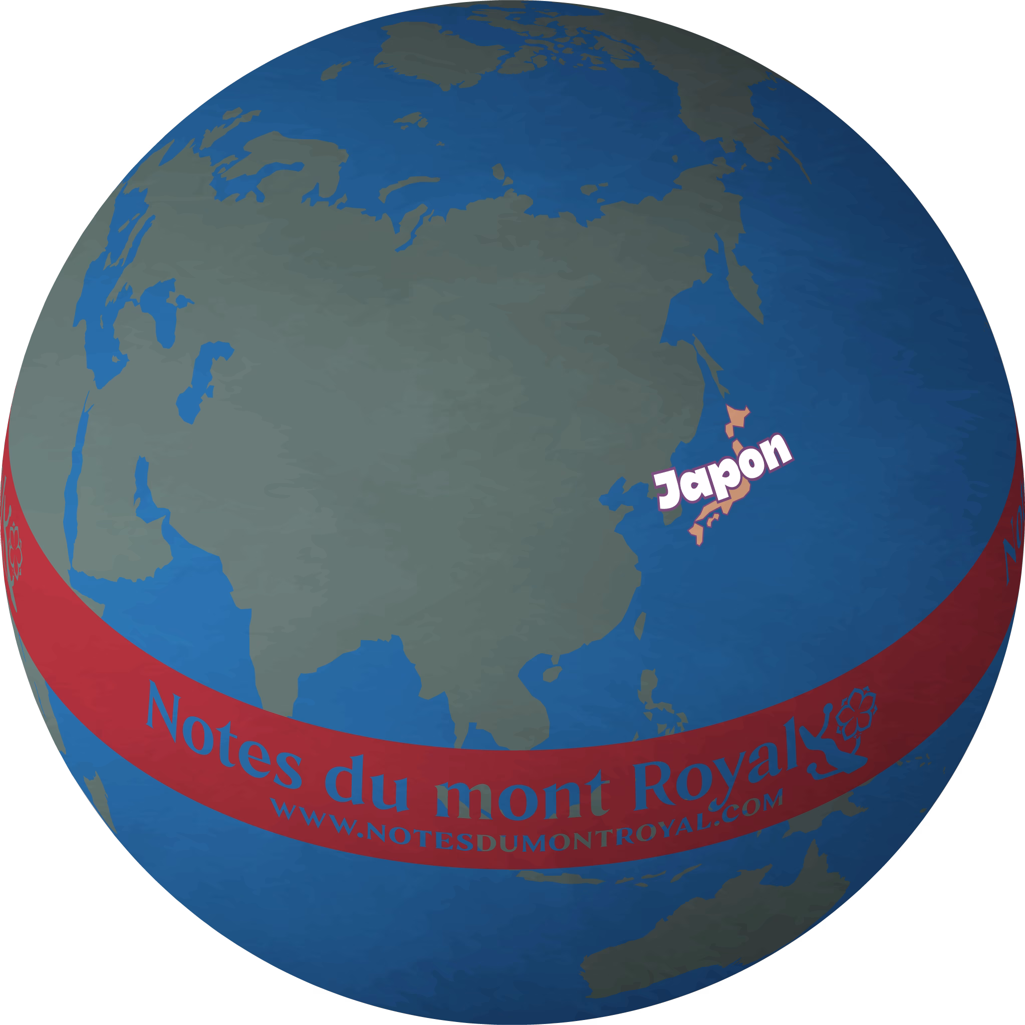 Mappemonde mettant en évidence le Japon.