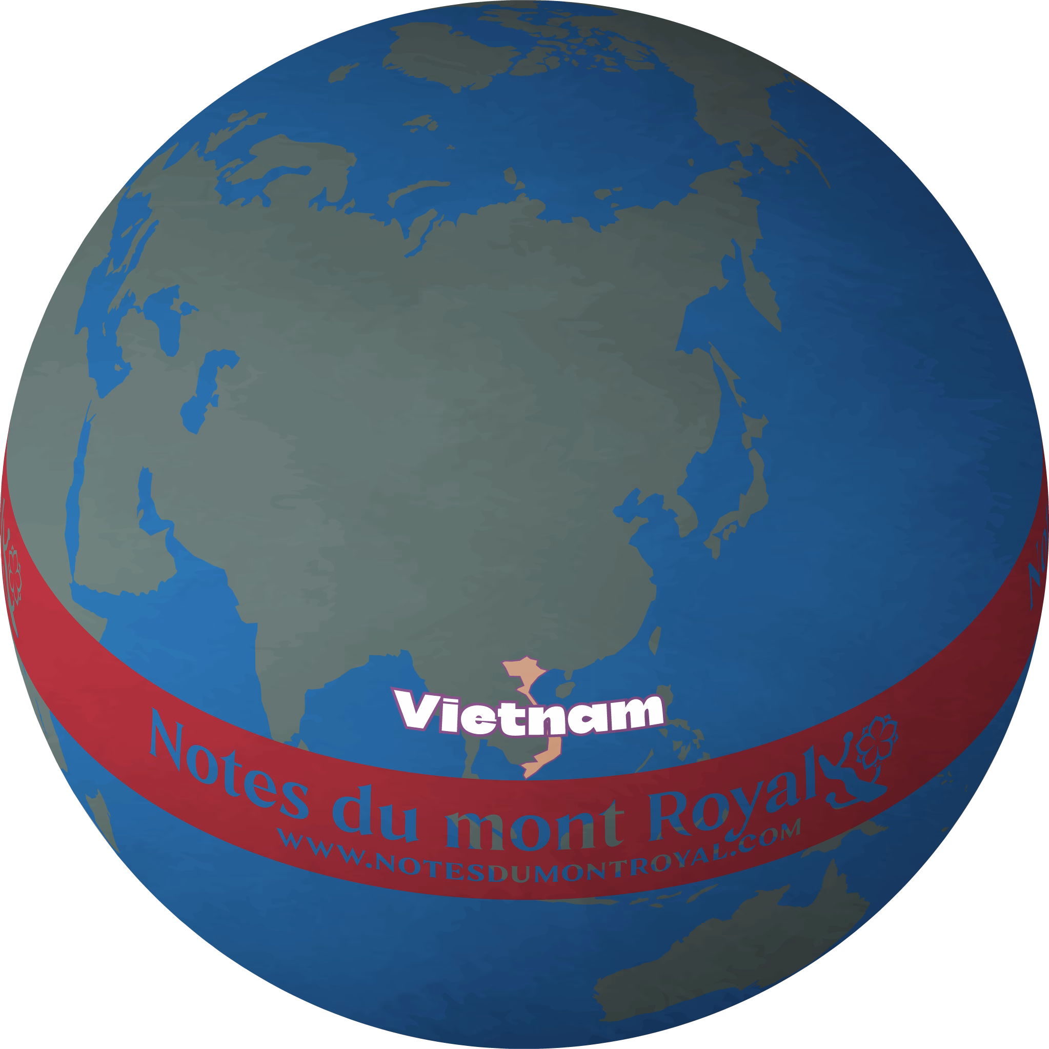 Mappemonde mettant en évidence le Vietnam.